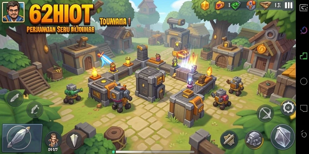 Screenshot gameplay seru dari 62HOT di Tower Defense.