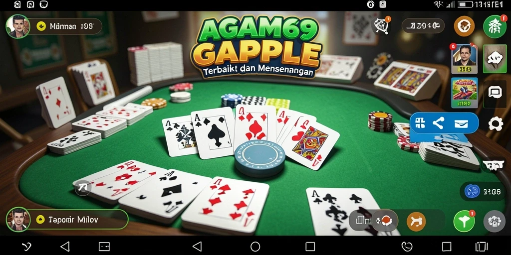 Screenshot gameplay AGAM69 menampilkan suasana bermain Gaple yang seru.