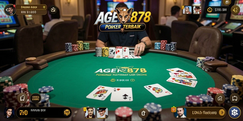 Tangkapan layar gameplay AGEN878 menampilkan suasana permainan poker yang seru.