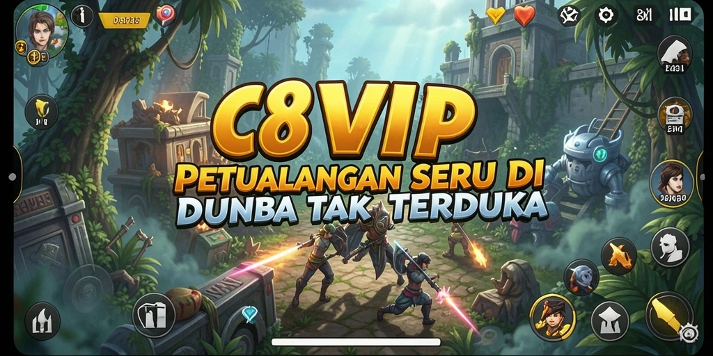 Tampilan seru gameplay petualangan di C8VIP dengan aksi menegangkan.