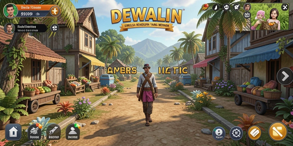 Tangkapan layar gameplay menarik dari DEWALIN menunjukkan interaksi karakter.