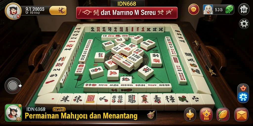 Tampilan gameplay Mahjong seru di IDN668 yang penuh tantangan.