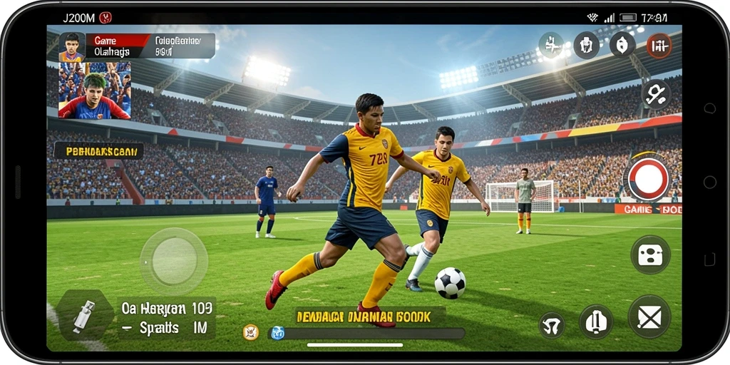 Tampilan gameplay seru dalam J200M dengan aksi olahraga yang mendebarkan.