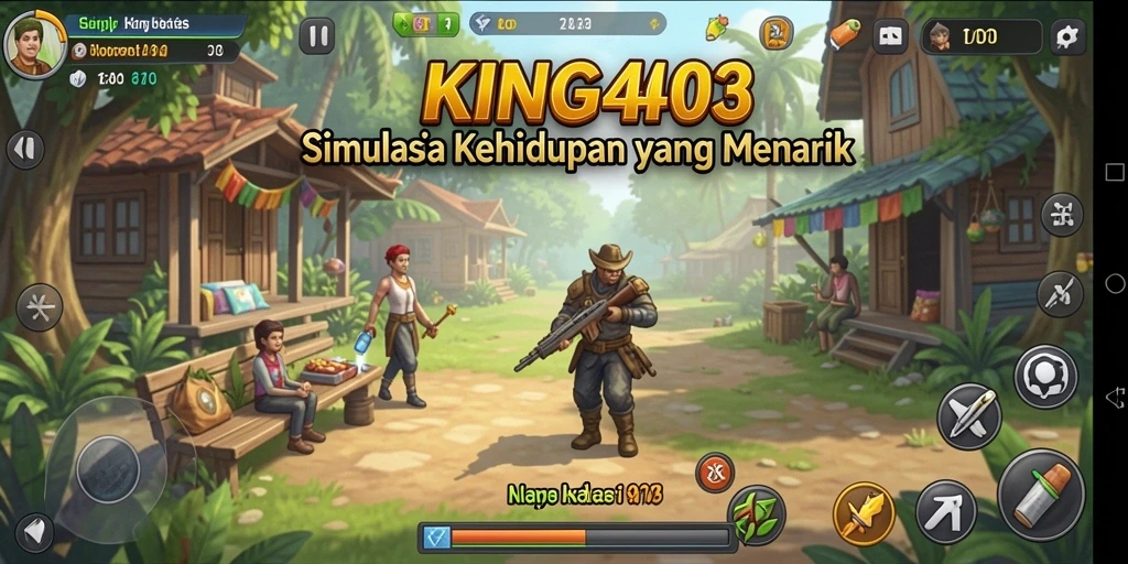 Screenshot KING403 menampilkan gameplay simulation yang seru dan interaktif.