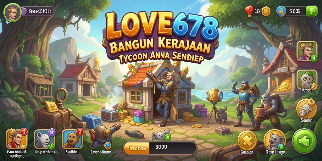 Tampilan gameplay LOVE678 yang menarik dalam membangun kerajaan Tycoon.