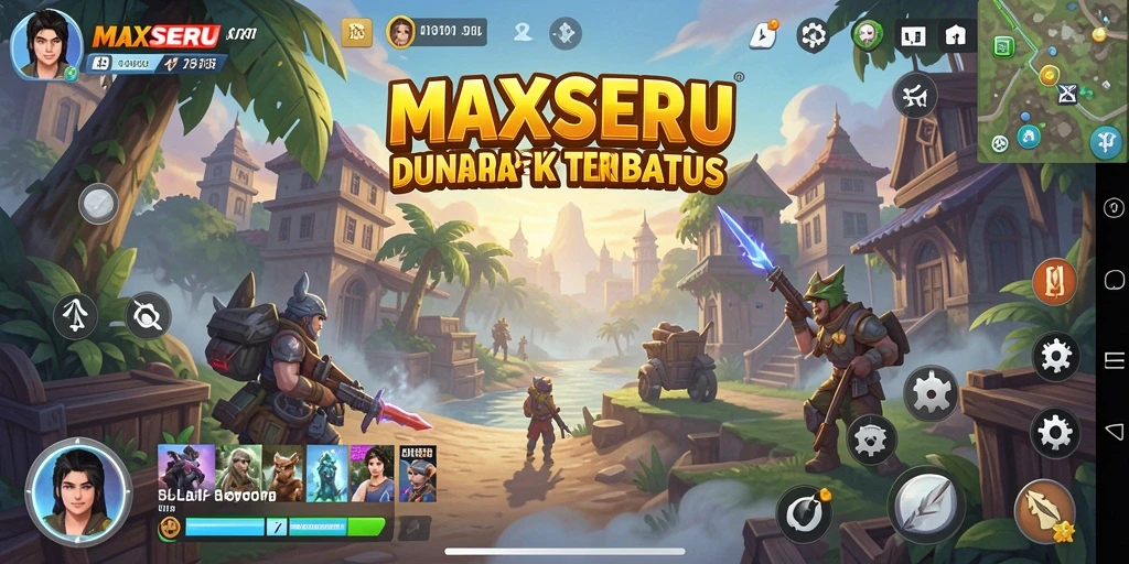 Tampilan aksi seru dalam gameplay Open World MAXSERU.