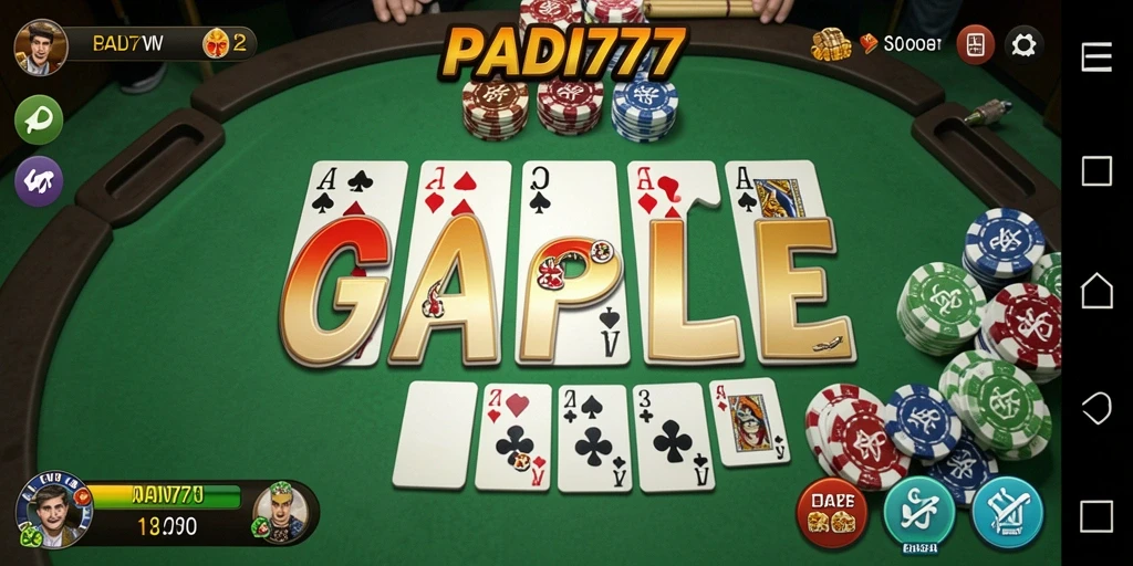 Screenshot gameplay Gaple yang menarik dari PADI777.