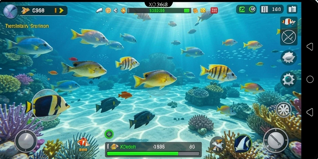 Screenshot utama gameplay Tembak Ikan yang seru dan mengasyikkan.