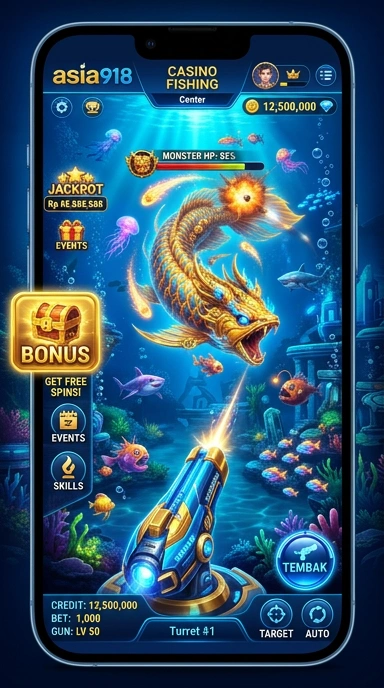 Screenshot antarmuka utama aplikasi asia918.
